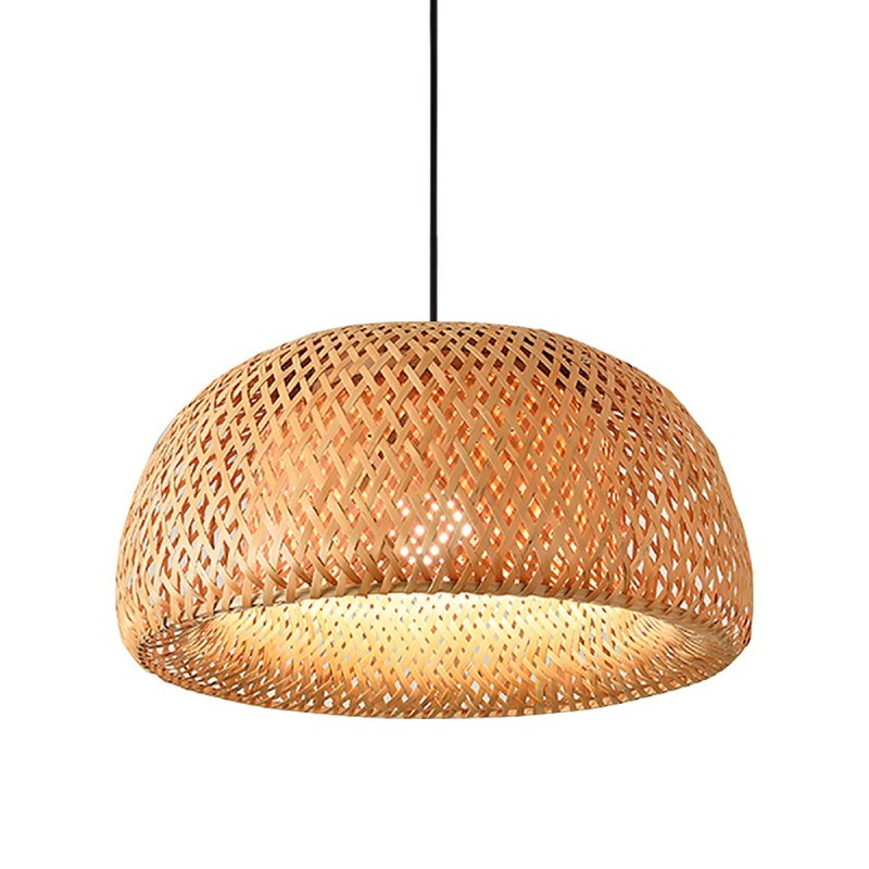 Lampada a sospensione in vimini "Hanna" con interruttore e spina