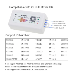 Controller musicale LED IC Pixel RGB/RGBW Bluetooth - 5-24V DC - 2048 pixel