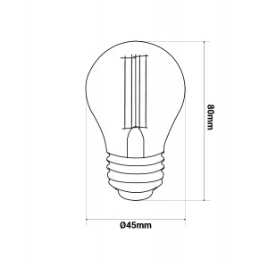 Lampadina a filamento LED dimmerabile E27 5W G45