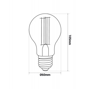 Lampadina a filamento LED dimmerabile E27 8W A60