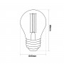 Lampadina a filamento LED ambra vintage - Dimmerabile - E27 G45 - 4W