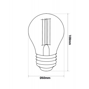 Lampadina a filamento LED ambra vintage - Dimmerabile - E27 A60 - 4W