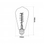 Lampadina a filamento LED Edison E27 ST64 - 4W