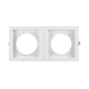 Pack x 2 - Anello per downlight di tipo cardanico quadrato per lampadina QR111 o AR111 - Taglio 155 x 155 mm