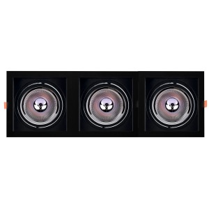 Pack x 3 - Anello per downlight di tipo cardanico quadrato per lampadina QR111 o AR111 - Taglio 155 x 155 mm