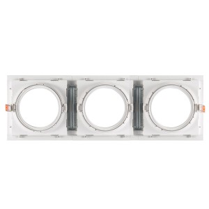 Pack x 3 - Anello per downlight di tipo cardanico quadrato per lampadina QR111 o AR111 - Taglio 155 x 155 mm