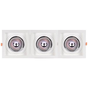 Pack x 3 - Anello per downlight di tipo cardanico quadrato per lampadina QR111 o AR111 - Taglio 155 x 155 mm