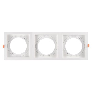 Pack x 3 - Anello per downlight di tipo cardanico quadrato per lampadina QR111 o AR111 - Taglio 155 x 155 mm