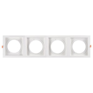 Pack x 4 - Anello per downlight di tipo cardanico quadrato per lampadina QR111 o AR111 - Taglio 155 x 155 mm