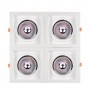 Pack x 4 - Anello per downlight di tipo cardanico quadrato per lampadina QR111 o AR111 - Taglio 155 x 155 mm