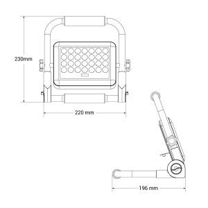 Faretto LED portatile da lavoro 40W - IP65 - 6000K