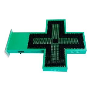 Croce LED farmacia monocolore verde programmabile P10 - Esterno - 96x96cm