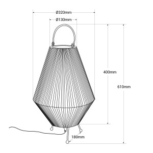 Dimensioni della lampada da tavolo Ross
