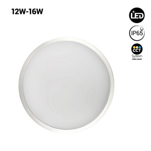 Plafoniera LED a tenuta stagna CCT - Potenza regolabile 12W-16W - Ø30cm - IP65