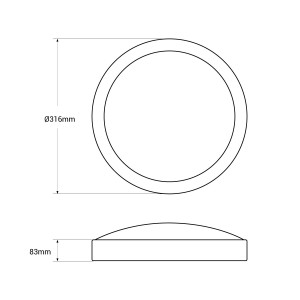 Plafoniera LED a tenuta stagna con sensore - CCT - Potenza regolabile 12W-16W - Ø30cm - IP65