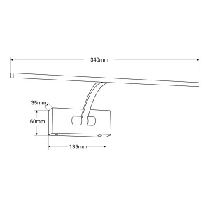 Applique LED con batteria per quadri - Dimmerabile - 4W - 34cm