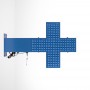 Croce LED veterinario monocolore blu - 50x50cm - Bifacciale