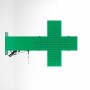 Croce LED farmacia verde monocolore - 50x50cm - Bifacciale