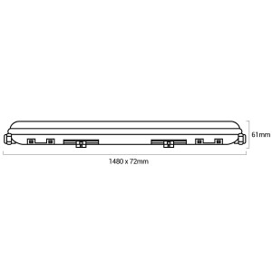 Plafoniera stagna LED lineare collegabile CCT con sensore di movimento - 150cm - 56W - IP65