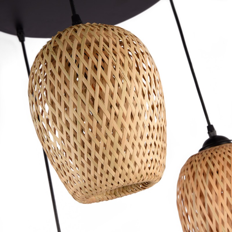 Lampada tripla a sospensione in vimini "Trisa" - 3xE27 Lampada tripla a sospensione in vimini "Trisa" - 3xE27