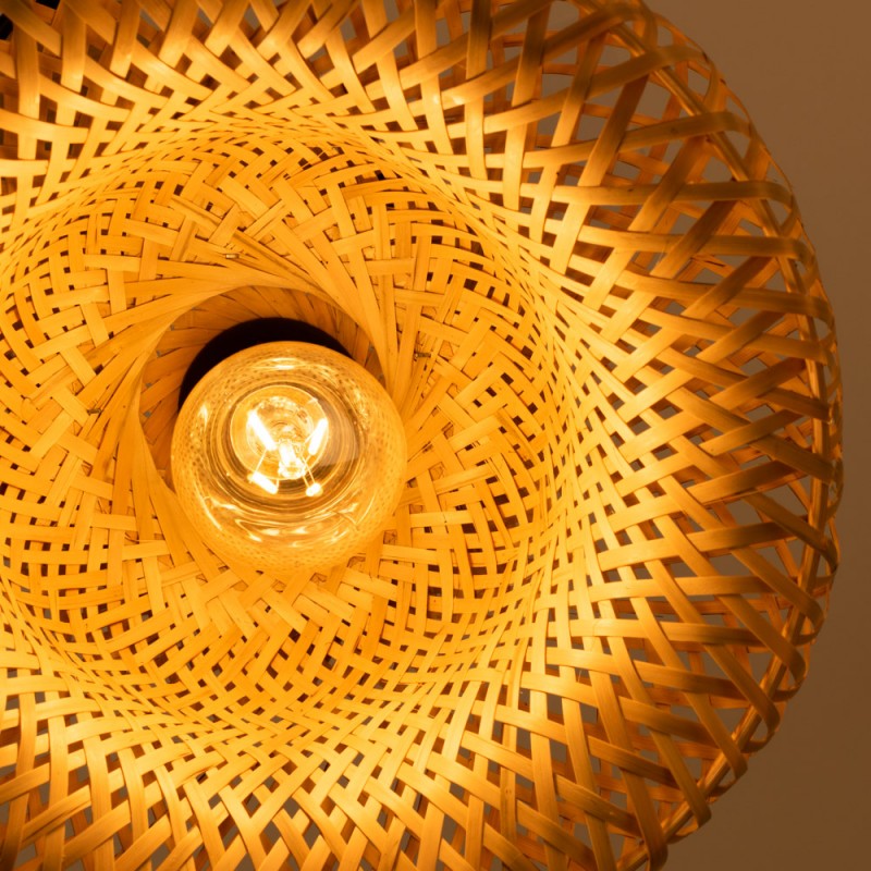 Lampada da terra in legno e vimini "Frankie" - E27 Lampada da terra in legno e vimini "Frankie" - E27