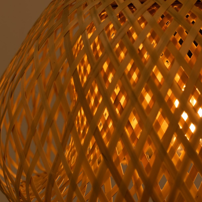 Lampada da terra in legno e vimini "Frankie" - E27 Lampada da terra in legno e vimini "Frankie" - E27