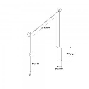 Lampada minimalista a sospensione con cavo e spina "RIM" - GU10