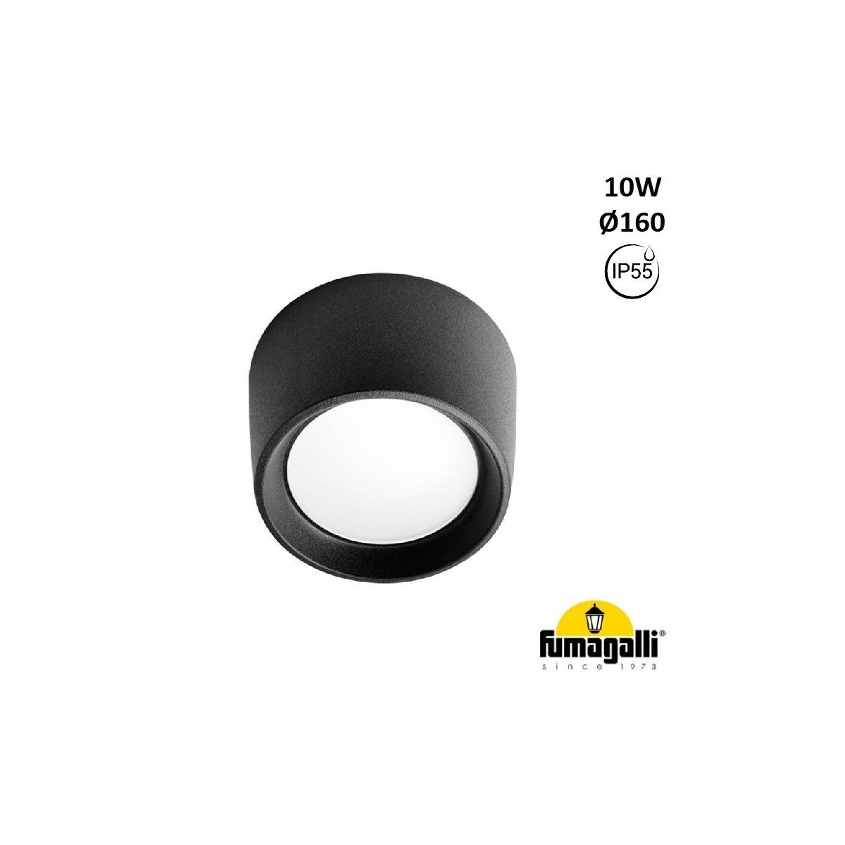 Downlight a soffitto CCT "Livia 160" FUMAGALLI - 10W - GX53 - IP55