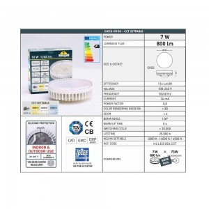 Downlight a soffitto CCT "Livia 160" FUMAGALLI - 7W - GX53 - IP55