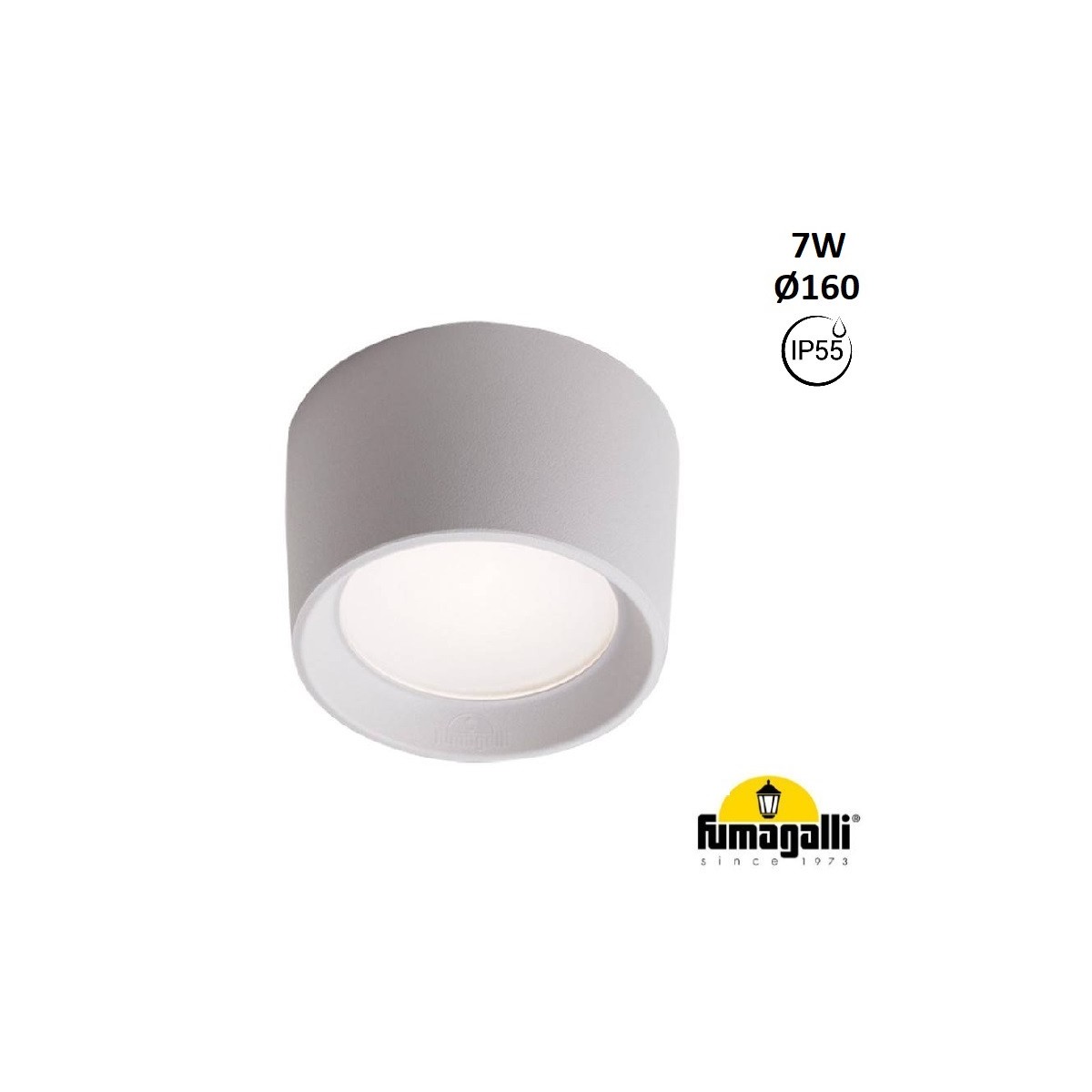 Downlight a soffitto CCT "Livia 160" FUMAGALLI - 7W - GX53 - IP55