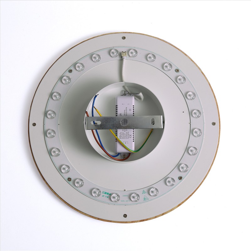 Applique circolare da parete in legno "Lune" - 26W - Ø 30cm