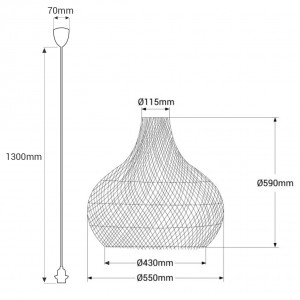 Lampada a sospensione in vimini "Samoa"