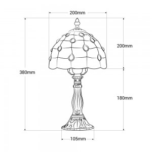 Lampada da tavolo "Rafa" ispirazione "Tiffany" - Ø 20 cm