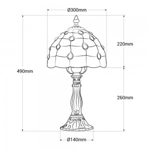 Lampada da tavolo "Rafa" ispirazione "Tiffany" - Ø 30 cm