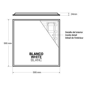 Pack x 8 Pannelli LED Backlight da incasso 60x60cm - 4900lm - Driver Philips - 40W