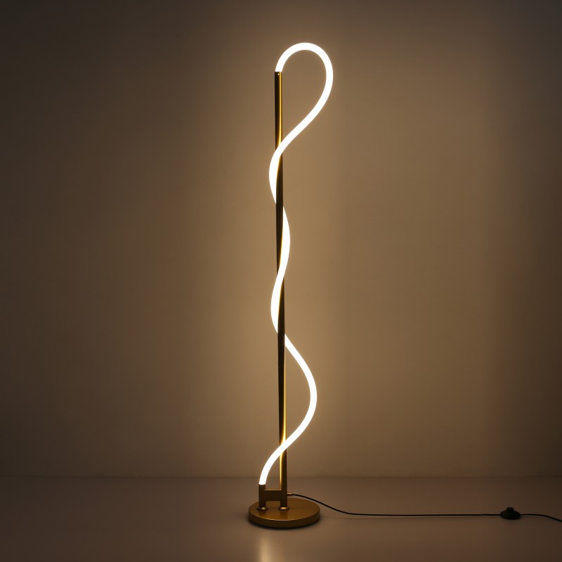 Lampada da terra moderna neon ondulato "Corda" - 360º - Dimmerabile - 30W - 3000K