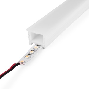 Guaina flessibile da incasso in silicone per convertire la striscia LED in neon - 16x16mm - 5 metri - Flessione verticale