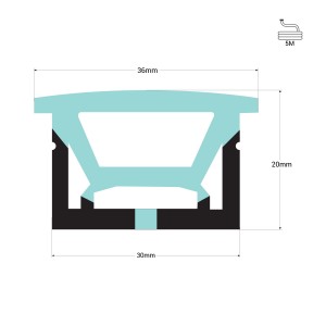 Guaina flessibile in silicone per convertire la striscia LED in neon - 30x20mm - 5 metri - Flessione verticale