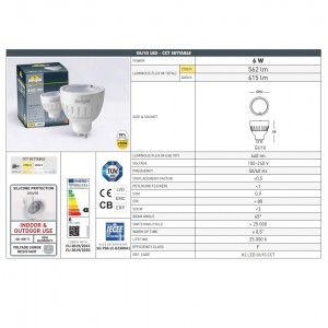 Lampadina LED GU10 - 6W - CCT - Fumagalli