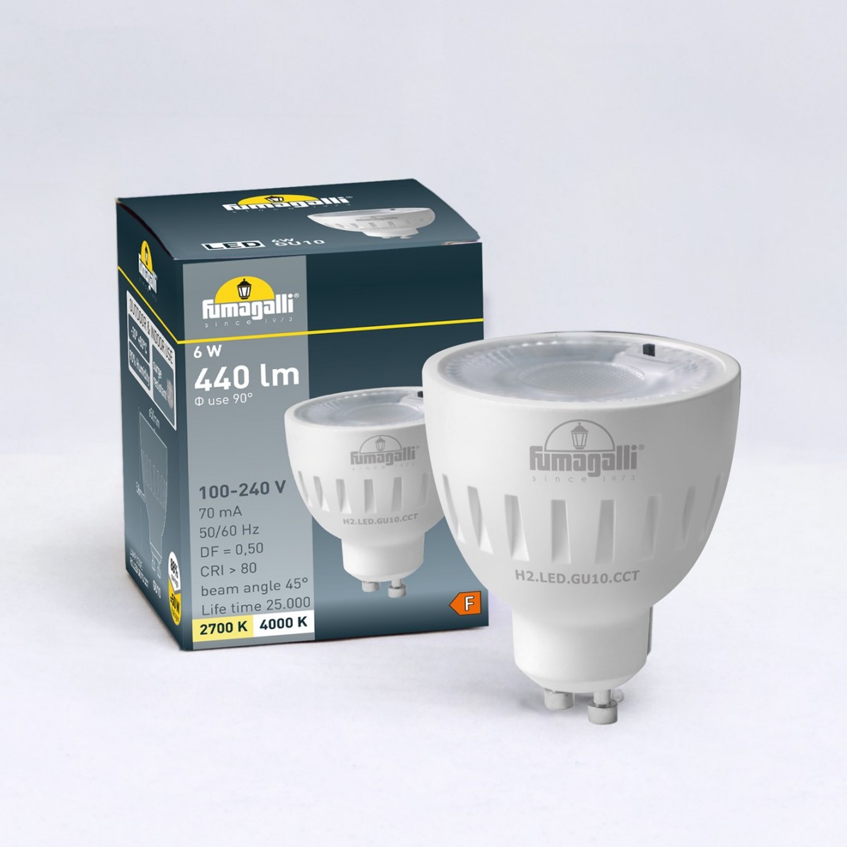 Lampadina LED GU10 - 6W - CCT - Fumagalli