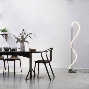 Lampada da terra moderna neon ondulato "Corda" - 360º - Dimmerabile - 30W - 3000K