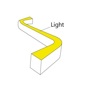 Guaina in silicone per la conversione della striscia LED in neon - 16x16mm - 5m - Curvatura orizzontale