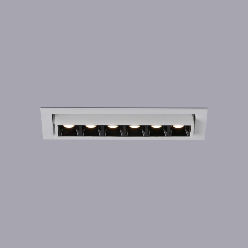 Faretto lineare LED da incasso 10W - Orientabile - UGR18 - CRI90 - Chip OSRAM - 2800K