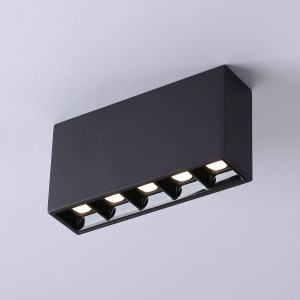 Faretto lineare LED nero da superficie - 10W - UGR18 - CRI90 - Chip OSRAM
