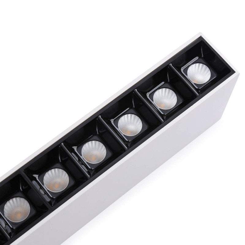 Faretto lineare LED bianco da superficie - 20W - UGR18 - CRI90 - OSRAM Chip Faretto lineare LED bianco da superficie - 20W - UGR18 - CRI90 - OSRAM Chip