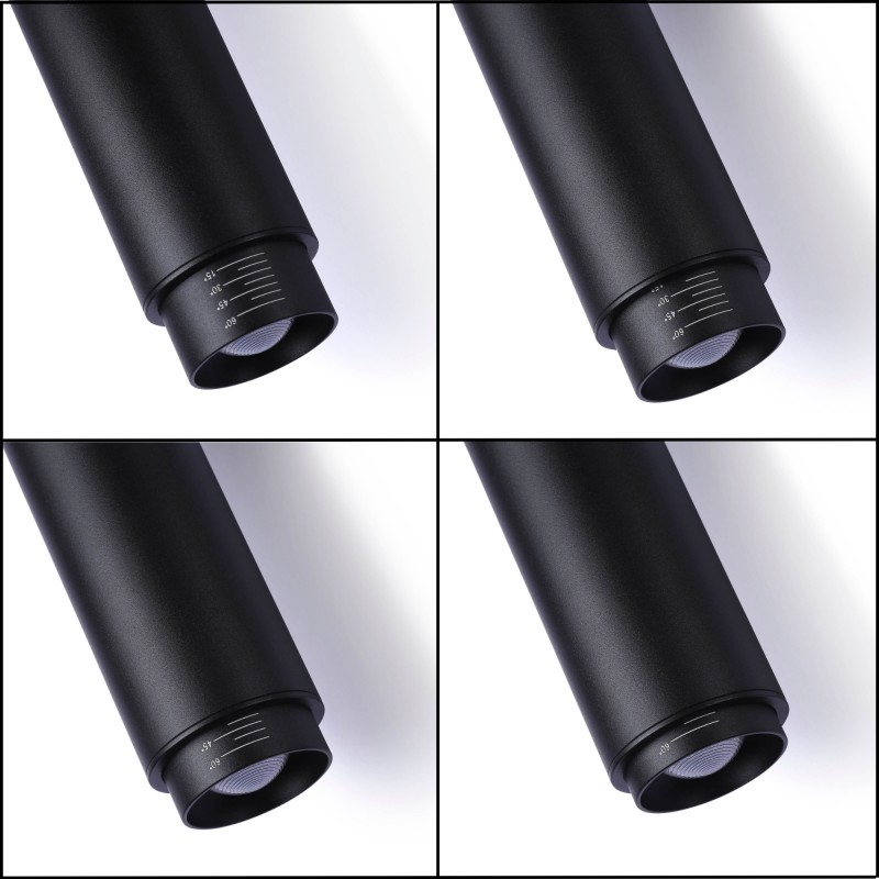 Faretto LED a sospensione per binario magnetico con ZOOM 15°- 60° - 48V - 8W - UGR16 - CRI95 Faretto LED a sospensione per binario magnetico con ZOOM 15°- 60° - 48V - 8W - UGR16 - CRI95