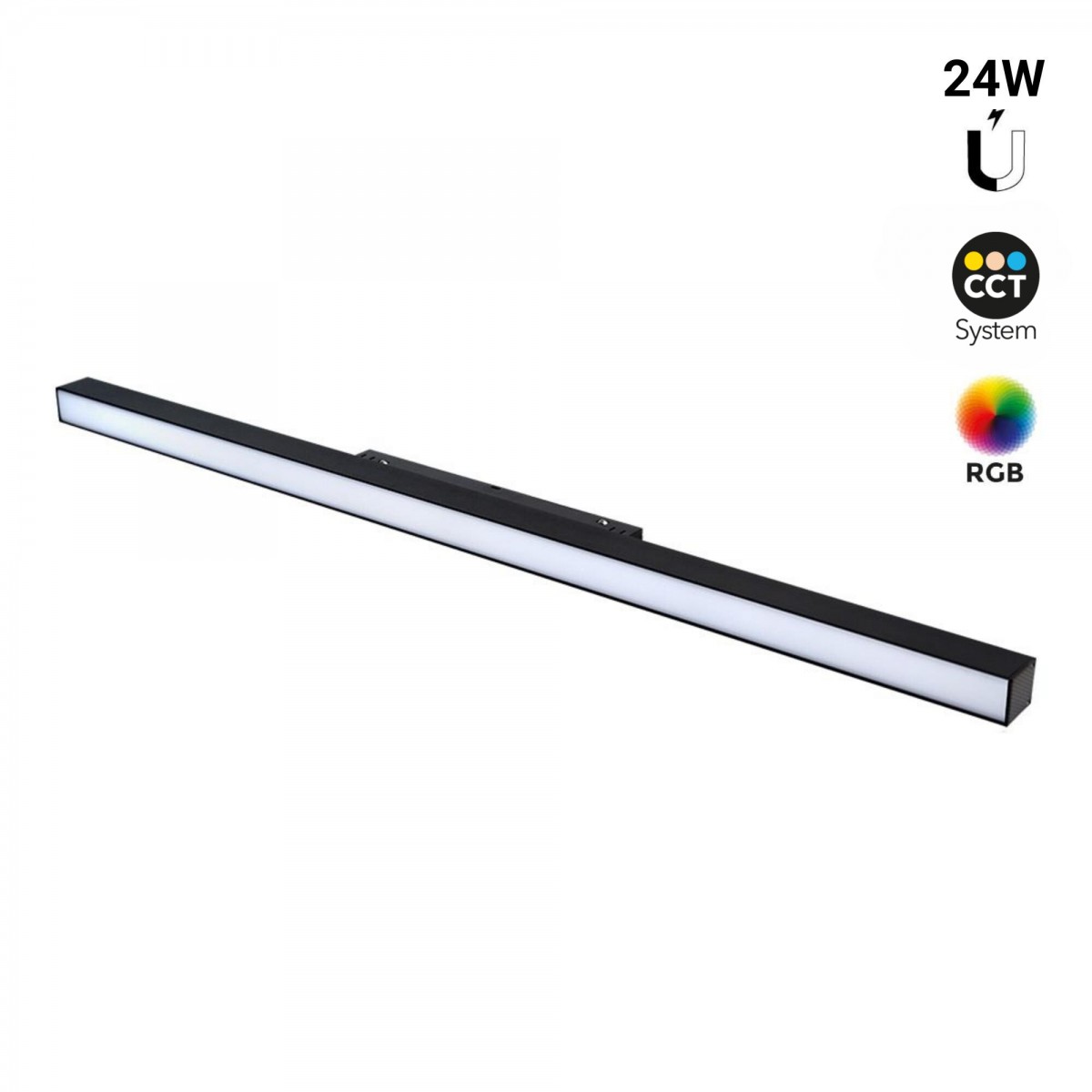 Apparecchio lineare opalino a binario magnetico RGB + CCT - 24W - Mi Light