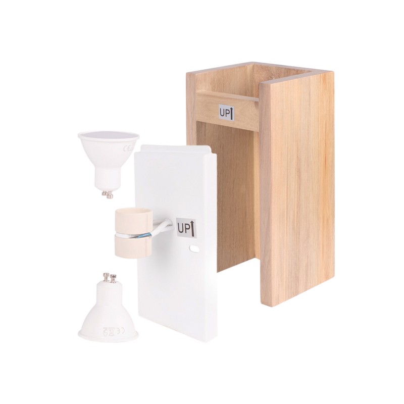 Lampada da parete bidirezionale in legno "Durga" - 2 x GU10 - Interni Lampada da parete bidirezionale in legno "Durga" - 2 x GU10 - Interni