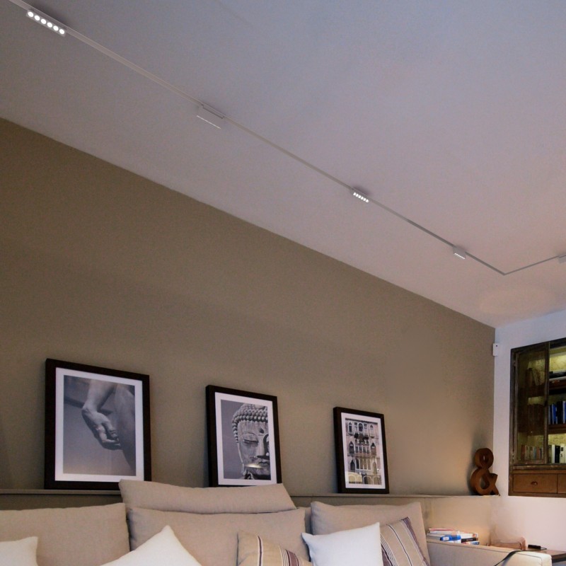 Faretto lineare LED orientabile a binario magnetico 48V - 6W - UGR16 - Bianco