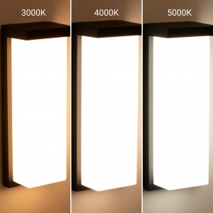 Lampada da parete in alluminio per esterni "Retal" - Potenza regolabile: 18W-20W-22W - CCT- IP65